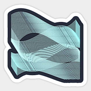 Geometric blue modern lineart minimal Sticker